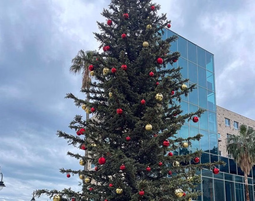 Novogodišnja jelka na gradskom trgu u Budvi večeras će svečano zasijati