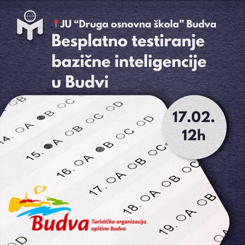 Besplatno testiranje bazične inteligencije u Budvi