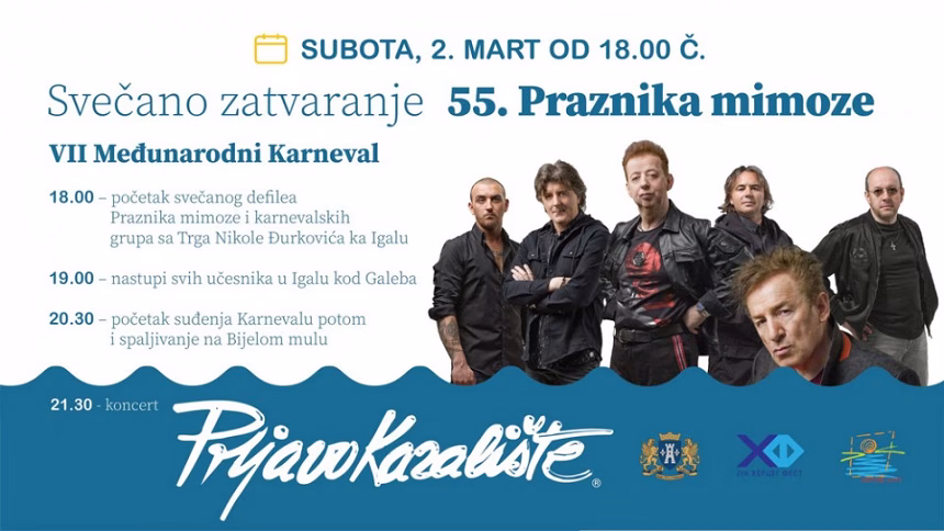 Zatvaranje 55. Praznika mimoze – preko 600 karnevalista i koncert Prljavog kazališta