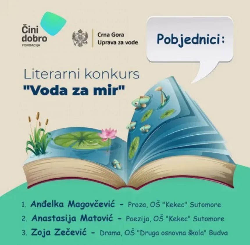 Zoja Zečević iz Budve nagrađena na literarnom konkursu povodom Svjetskog dana voda