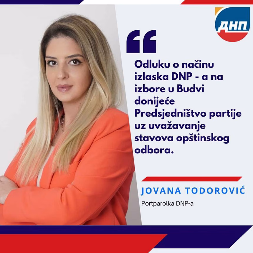 Todorović: Odluku o izlasku DNP-a na izbore u Budvi donijeće Predsjedništvo uz uvažavanje stavova opštinskog odbora