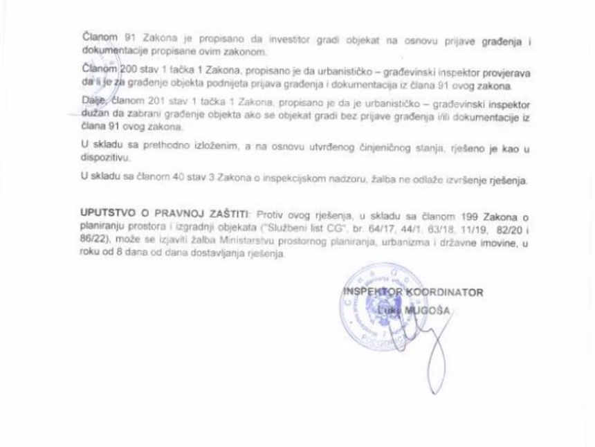 MDUP: Inspekcija donijela rješenje o zabrani građenja objekta koji je bio planiran u blizini vrtića u Budvi