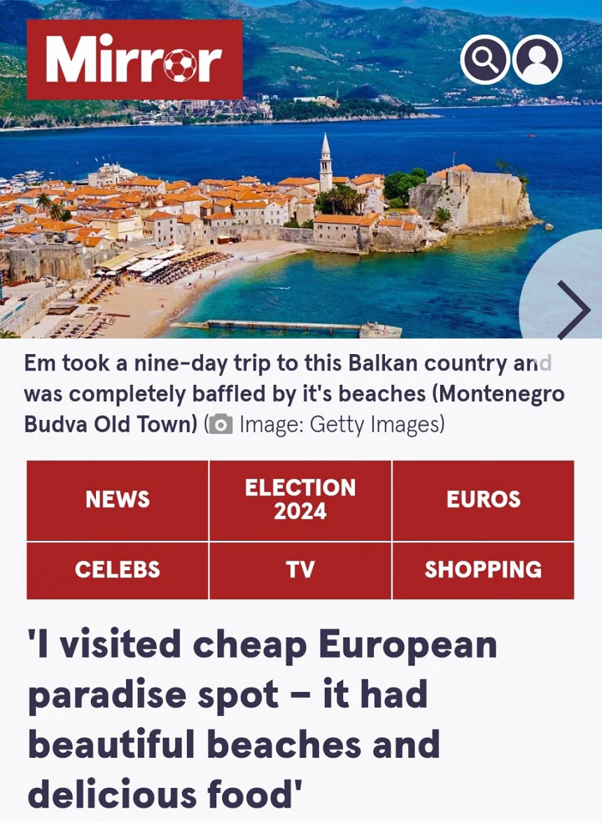 Britanski „Mirror“: Crna Gora je evropski raj