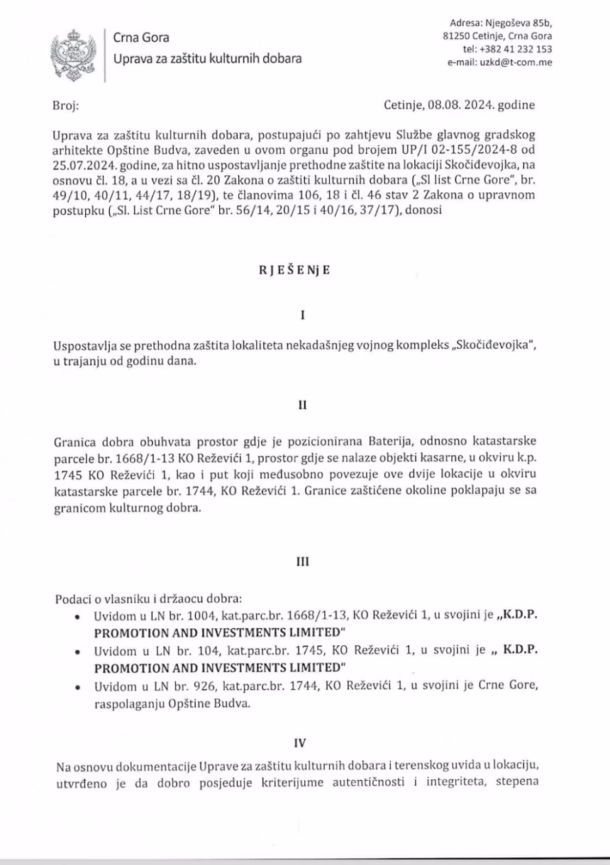 Skočiđevojka uvrštena u zaštićena kulturna dobra