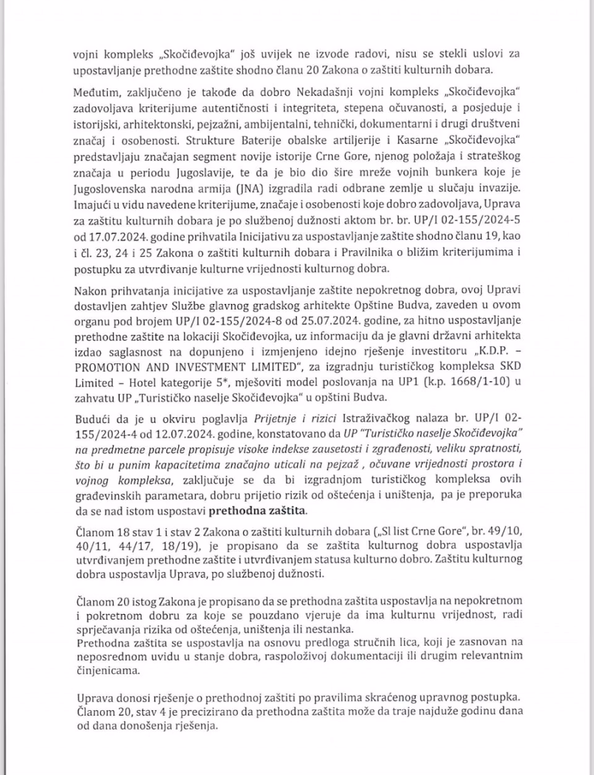 Skočiđevojka uvrštena u zaštićena kulturna dobra