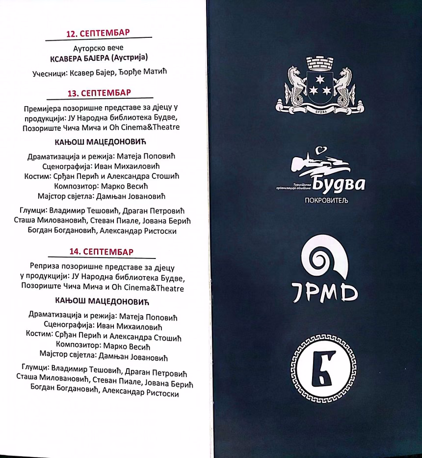 Festival Ćirilicom od 23. avgusta do 14. septembra; Baljević: U godini značajnog jubileja većina programa posvećena kulturnoj baštini Budve