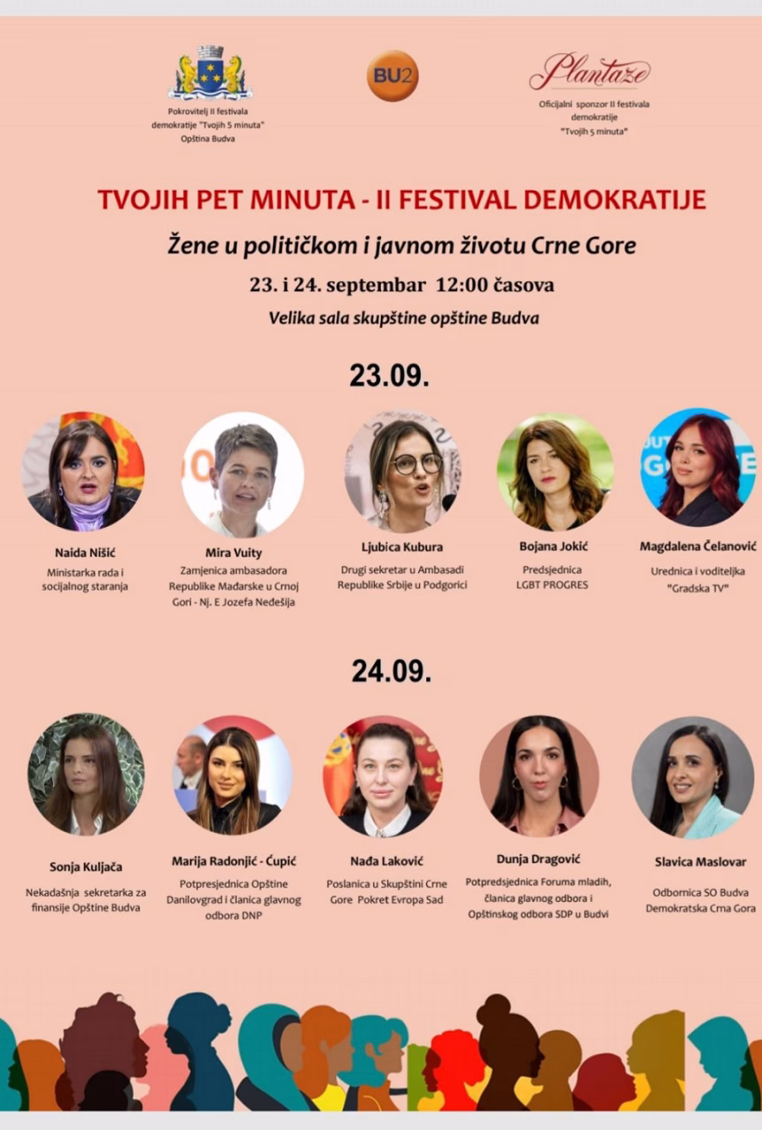 Danas u Budvi počinje drugi Festival demokratije "Tvojih pet minuta"