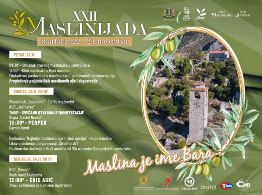 Krajem sedmice Maslinijada u Baru