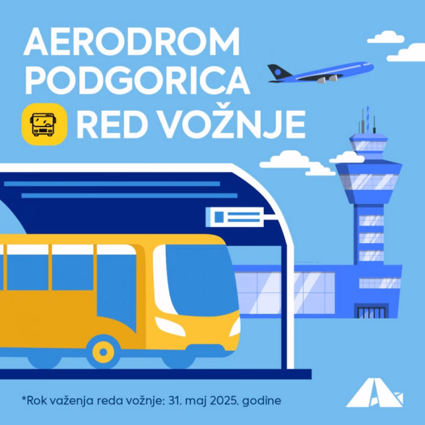 Red vožnje autobuskog prevoza do Aerodroma Podgorica