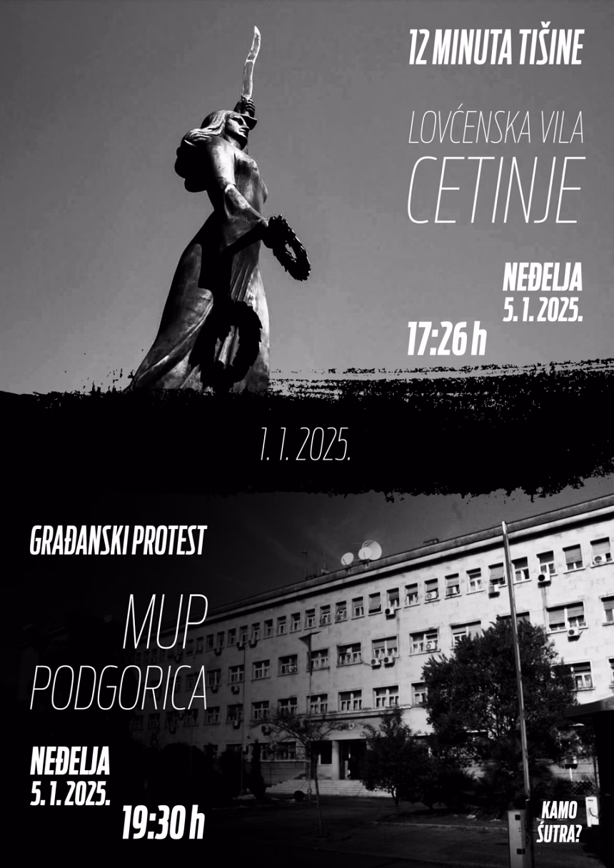 Danas protesti na Cetinju i u Podgorici