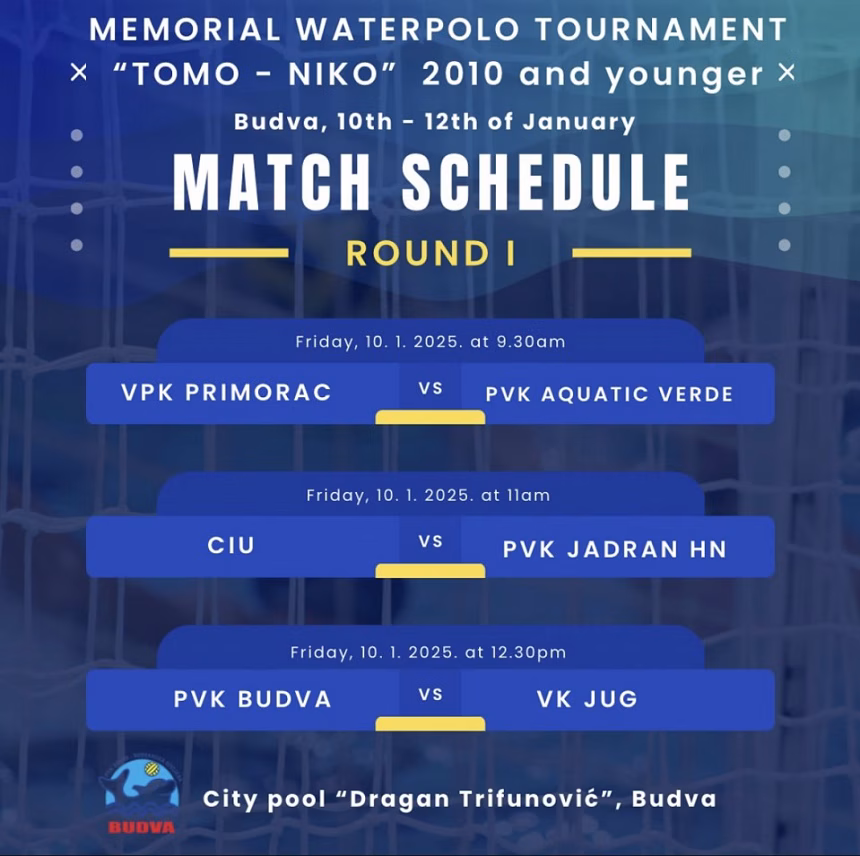 Memorijalni vaterpolo turnir na gradskom bazenu u Budvi