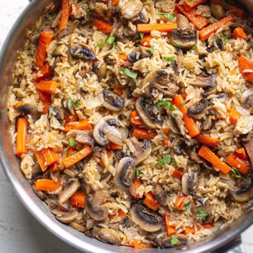 Sastojci za posni đuveč sa pečurkama