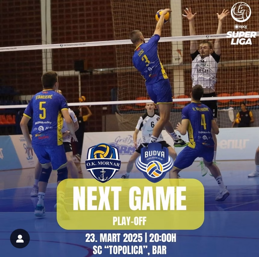 Odbojkaši Budve danas u Baru protiv Mornara