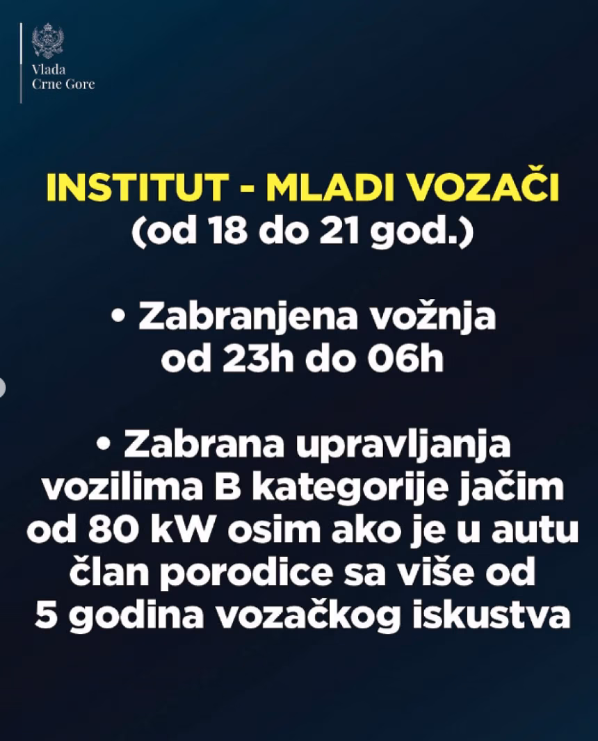 Nove mjere bezbjednosti u saobraćaju