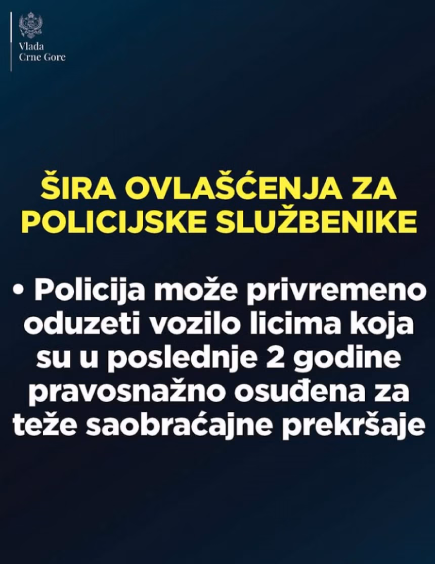 Nove mjere bezbjednosti u saobraćaju