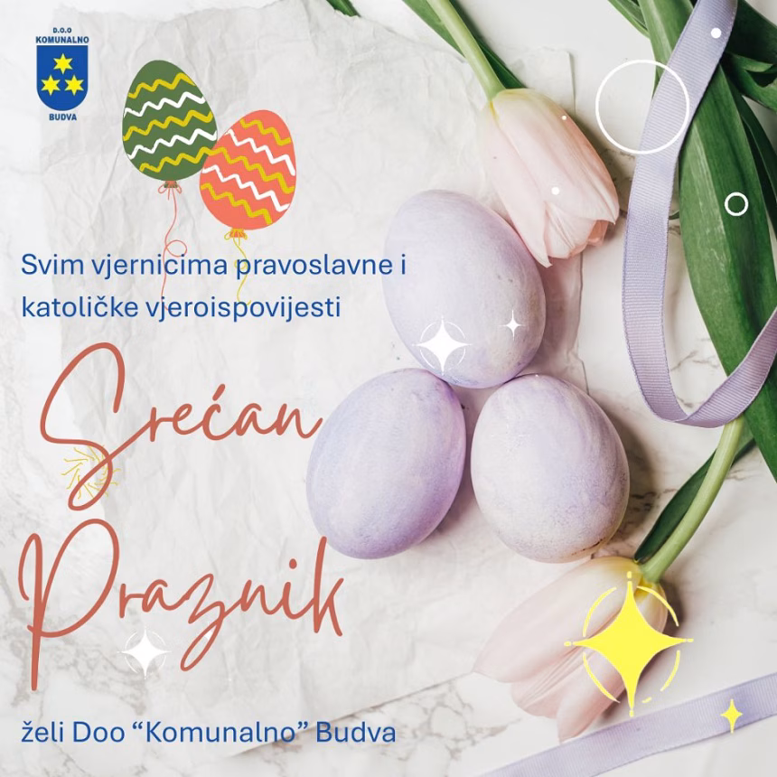 Komunalno Budva: Hrišćanski praznik je vrijeme koje nas podsjeća na najvažnije vrijednosti – ljubav, zajedništvo i nadu