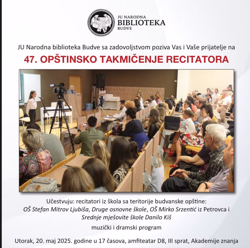 Opštinsko takmičenje recitatora danas u Akademiji znanja