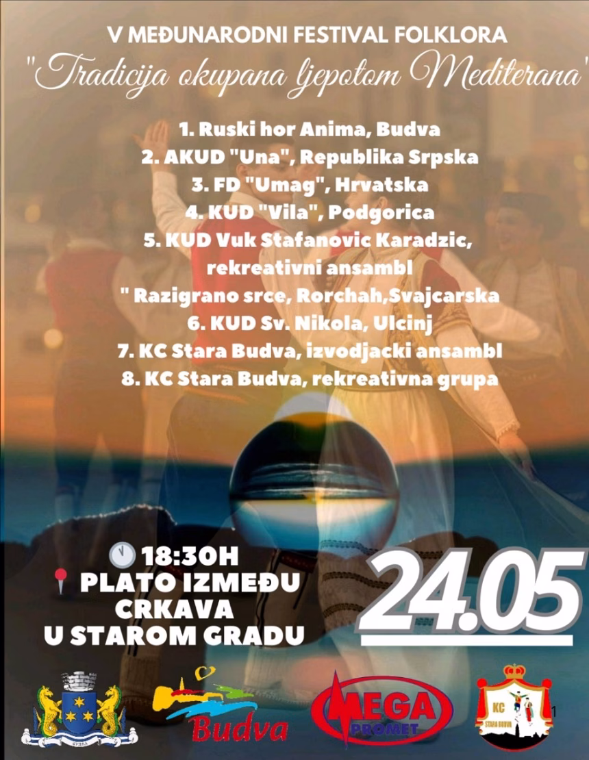 Festival folklora „Tradicija okupana ljepotom Mediterana“ danas na platou između crkava