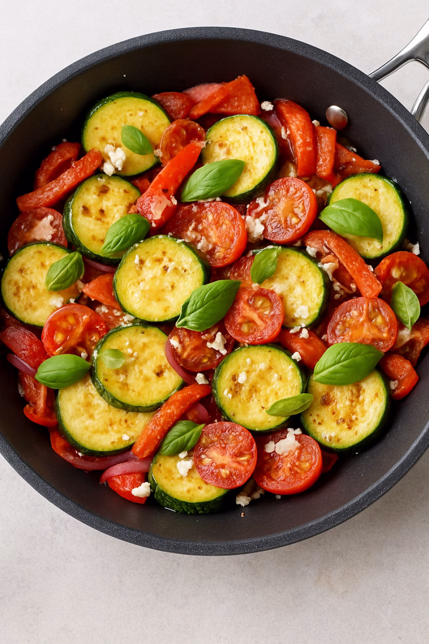 Lagana povrtna mediteranska tiganj salata