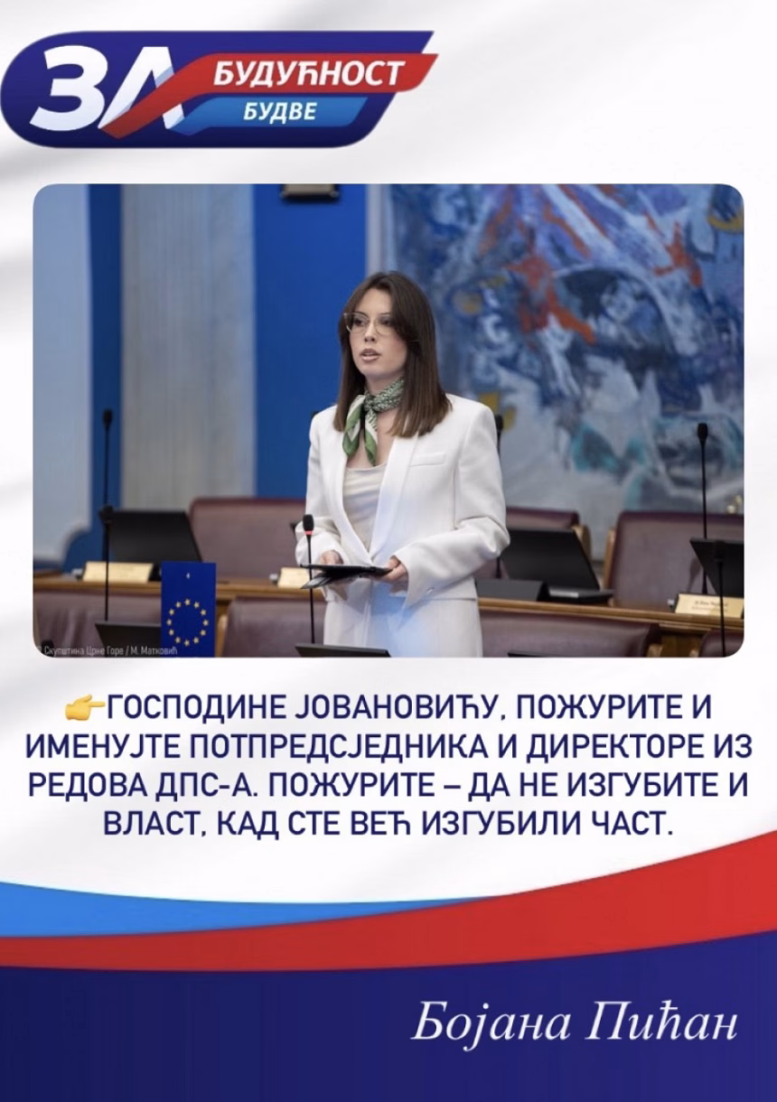 Pićan: Odžić i Jovanović pokušavaju da obmanama prikriju pukotinu sa DPS-om