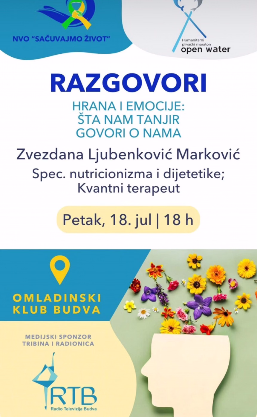 Ljubenković Marković i razgovori o hrani i emocijama ovog petka u Budvi