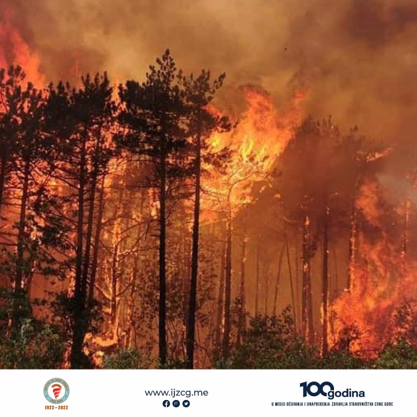 Preporuke za zaštitu od povećanog zagađenja vazduha nastalog uslijed požara