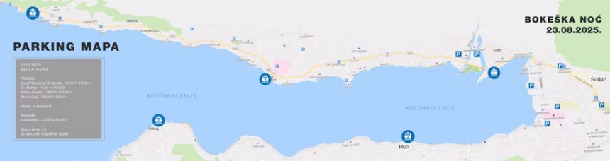 Sve spremno za „Bokešku noć“, dio parkinga na rivi zatvoren, dostupne alternativne lokacije