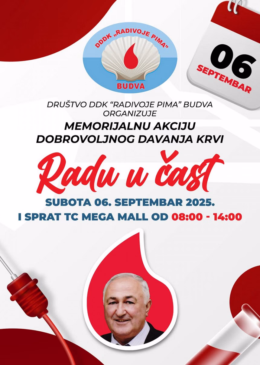 Danas tradicionalna akcija dobrovoljnog davanja krvi Radu u čast