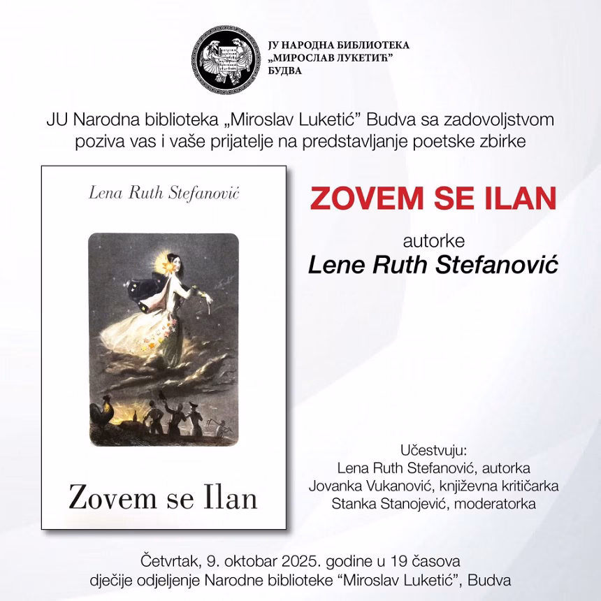 Promocija poetske zbirke „Zovem se Ilan“ Lene Ruth Stefanović u Budvi