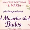 Najava koncerta učenika Muzičke škole Budva povodom 8. marta