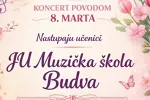 Najava koncerta učenika Muzičke škole Budva povodom 8. marta
