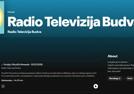 Emisije Radio Budve na Spotify platformi, naš program dostupan bilo kad i bilo gdje