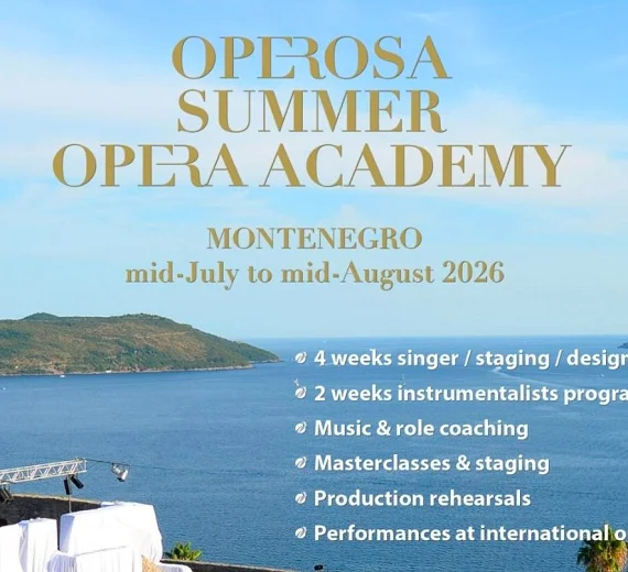 Međunarodni operski talenti stižu u Crnu Goru, Operosa pokreće ljetnju akademiju na Cetinju