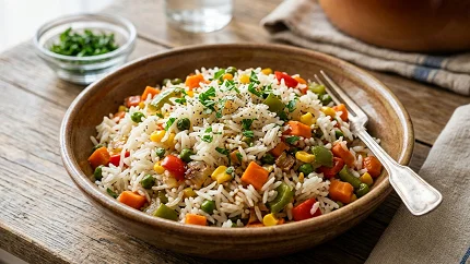 Recept za preukusnu posnu rižu sa povrćem (Đuveč stil)