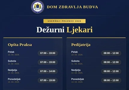 Još danas dežurstva u Domu zdravlja Budva