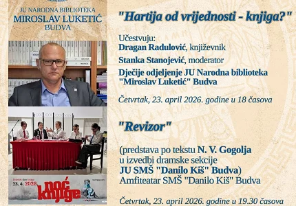 Program povodom Svjetskog dana knjige i autorskih prava u Narodnoj biblioteci 