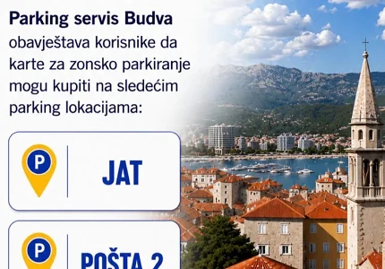Parking servis Budva: Karte za zonsko parkiranje dostupne na još dvije lokacije