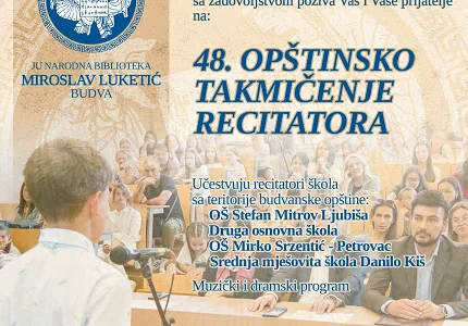 Budva u znaku poezije: 48. Opštinsko takmičenje recitatora na Akademiji znanja