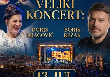 Budva slavi Dan državnosti i rođendan TOB-a: Spektakularan koncert Doris Dragović i Borisa Režaka na trgu ispred Starog grada