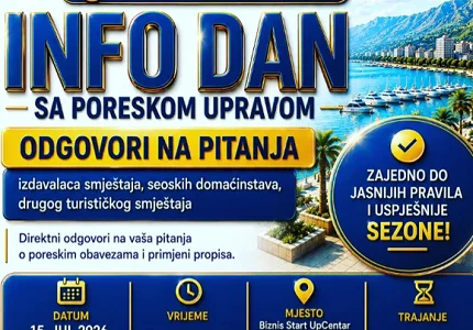 Info dan o poreskim obavezama za izdavaoce privatnog smještaja u Baru