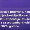 MPNI: Obezbijedjena sredstva za isplatu stipendija i studentskih kredita za septembar