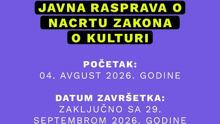Javna rasprava o Nacrtu zakona o kulturi produžena do 29. septembra