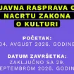Javna rasprava o Nacrtu zakona o kulturi produžena do 29. septembra