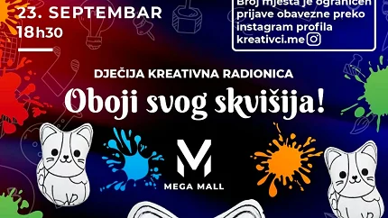 Dječija kreativna radionica „Oboji svog skvišija“ u Mega Mall-u u Budvi