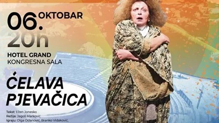 „Ćelava pjevačica“ 6. oktobra na Cetinju