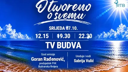 ‘Otvoreno o svemu’ gost Goran Rađenović