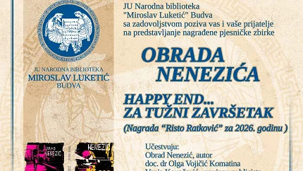 Danas promocija pjesničke zbirke „Happy end… za tužni završetak“ Obrada Nenezića