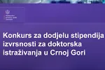 Objavljen Konkurs za dodjelu stipendija za doktorska istraživanja u Crnoj Gori
