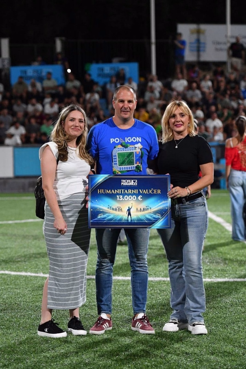 Trofej Podgorice 2026, Fondaciji „Čini dobro“ uručen je ček namijenjen podršci realizaciji projekta „EkoArt kutak znanja 2“ (Foto: Fondacija "Čini dobro")