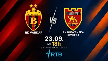 Prenos utakmice između RK Budvanska rivijera i RK Vardar direktno na Televiziji Budva